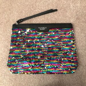 Victorias Secret- Rainbow Sequin Makeup Bag Clutch